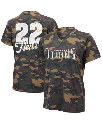 Women's Majestic Threads Derrick Henry Camo Tennessee Titans Name & Number  V-Neck Tri-Blend T-Shirt