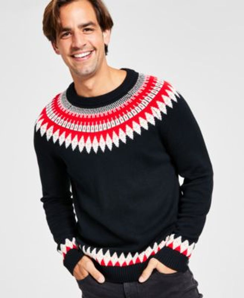 Charter Club Men's Fair Isle Mock Neck 