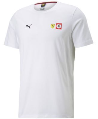 Men's Ferrari Big Shield Race Crewneck Short-Sleeve Graphic T-Shirt White