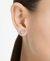 Silver-Tone Constella Pavé Button Earrings