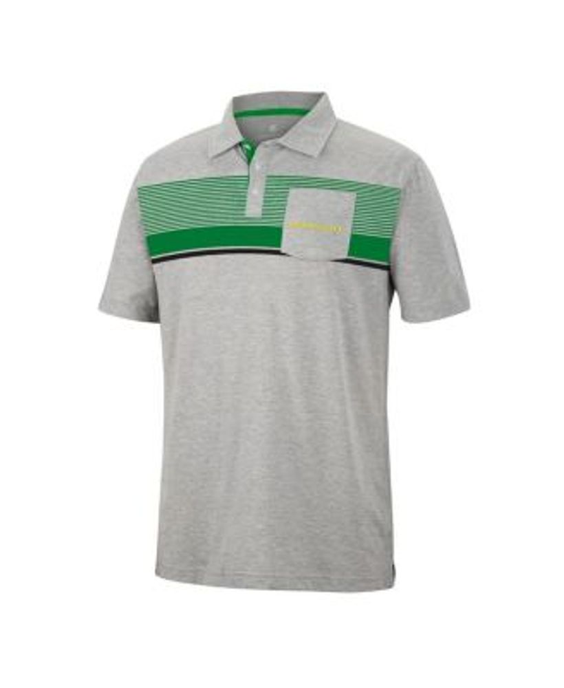 Men's Heathered Gray Oregon Ducks Golfer Pocket Polo Shirt