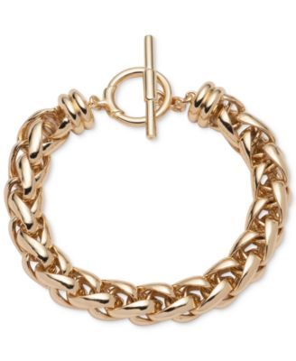 Gold-Tone Wheat-Chain Flex Bracelet