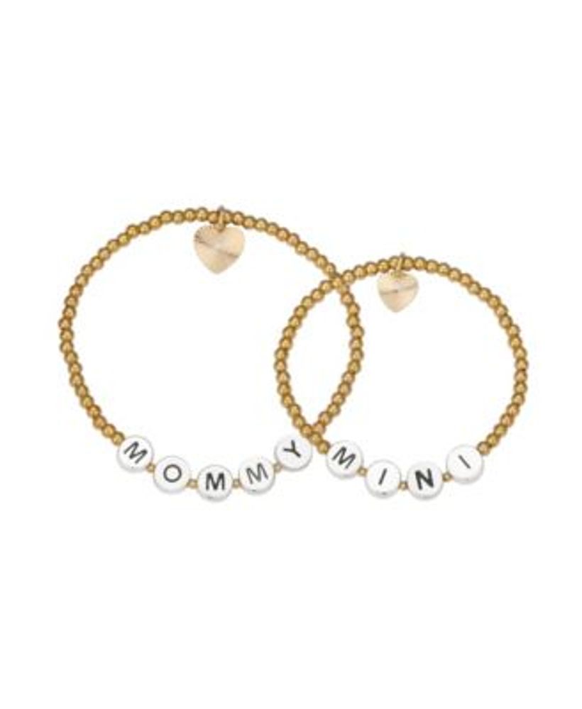 Gold Beaded Chain Bracelets Set for Women 14K Real Gold Plated