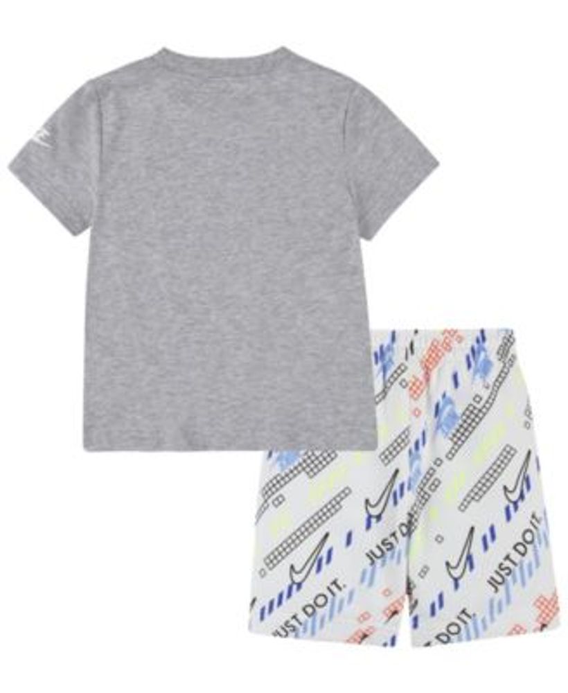 Little Boys Digital Escape Short Sleeve T-shirt and Shorts, 2 Piece Set