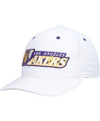 Men's Mitchell & Ness White/Purple Los Angeles Lakers Hardwood Classics  1985 NBA World Champions Snapback Hat