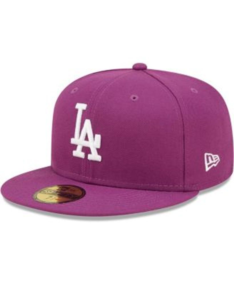 New Era Men's Grape Los Angeles Dodgers Logo 59FIFTY Fitted Hat