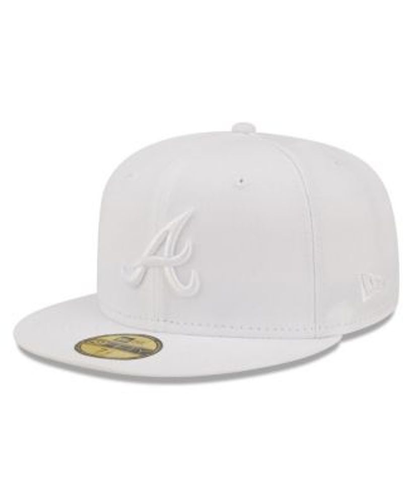 New Era Men's Atlanta Braves White on 59FIFTY Fitted Hat