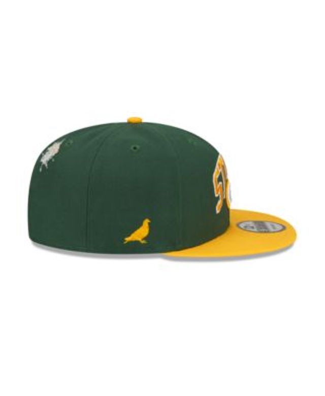 Men's New Era Green/Gold Green Bay Packers Wordmark Flow 9FIFTY