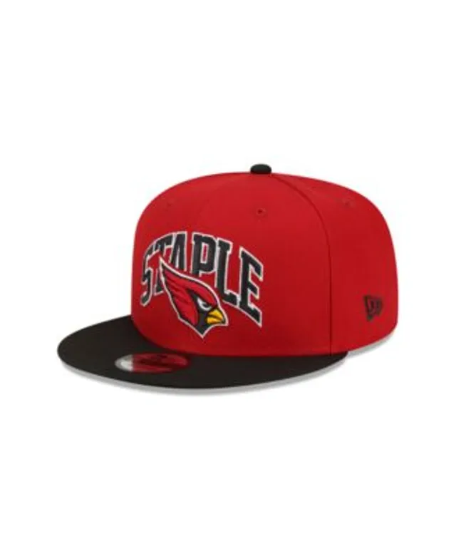 Men's New Era Cardinal/Black Arizona Cardinals Wordmark Flow 9FIFTY  Snapback Hat