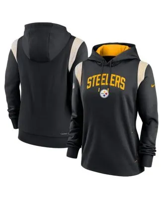 Pittsburgh Steelers Majestic Threads Women's Leopard Cropped Pullover  Hoodie - Black