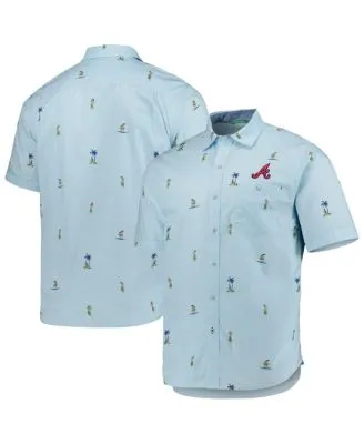 Lids Chicago Cubs FOCO Floral Linen Button-Up Shirt - Royal