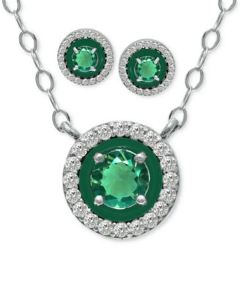 Macy's 2-pc. Diamond Halo Pendant Necklace & Stud Earring Set