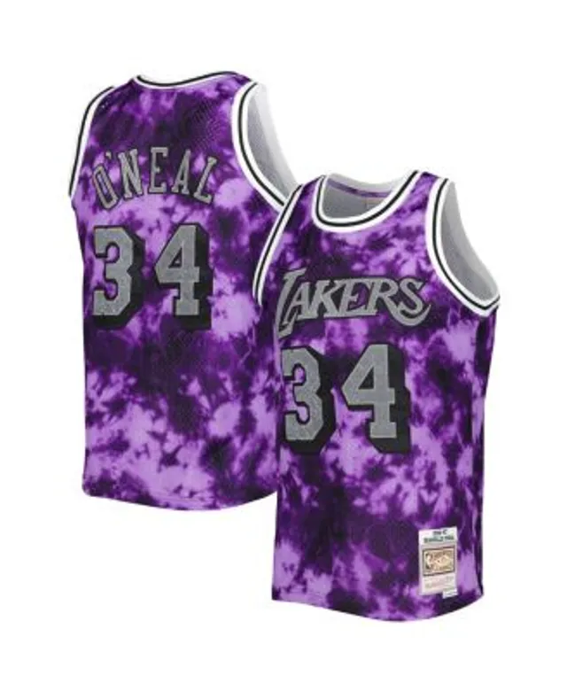 Men's Mitchell & Ness Shaquille O'Neal Black Los Angeles Lakers 1996/97 Swingman Sidewalk Sketch Jersey