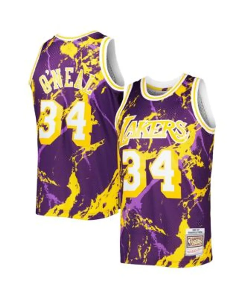 Mitchell & Ness Men's Shaquille O'Neal Purple Los Angeles Lakers 1996-97  Hardwood Classics Marble Swingman Jersey