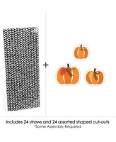 Big Dot of Happiness Jack-O'-Lantern Halloween - Paper Straw Decor - Kids  Halloween Party Striped Decorative Straws - Set of 24