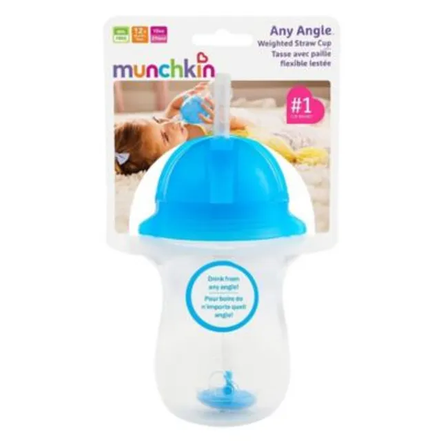 Munchkin Click Lock Weighted Straw Trainer Cup - 7oz - Blue