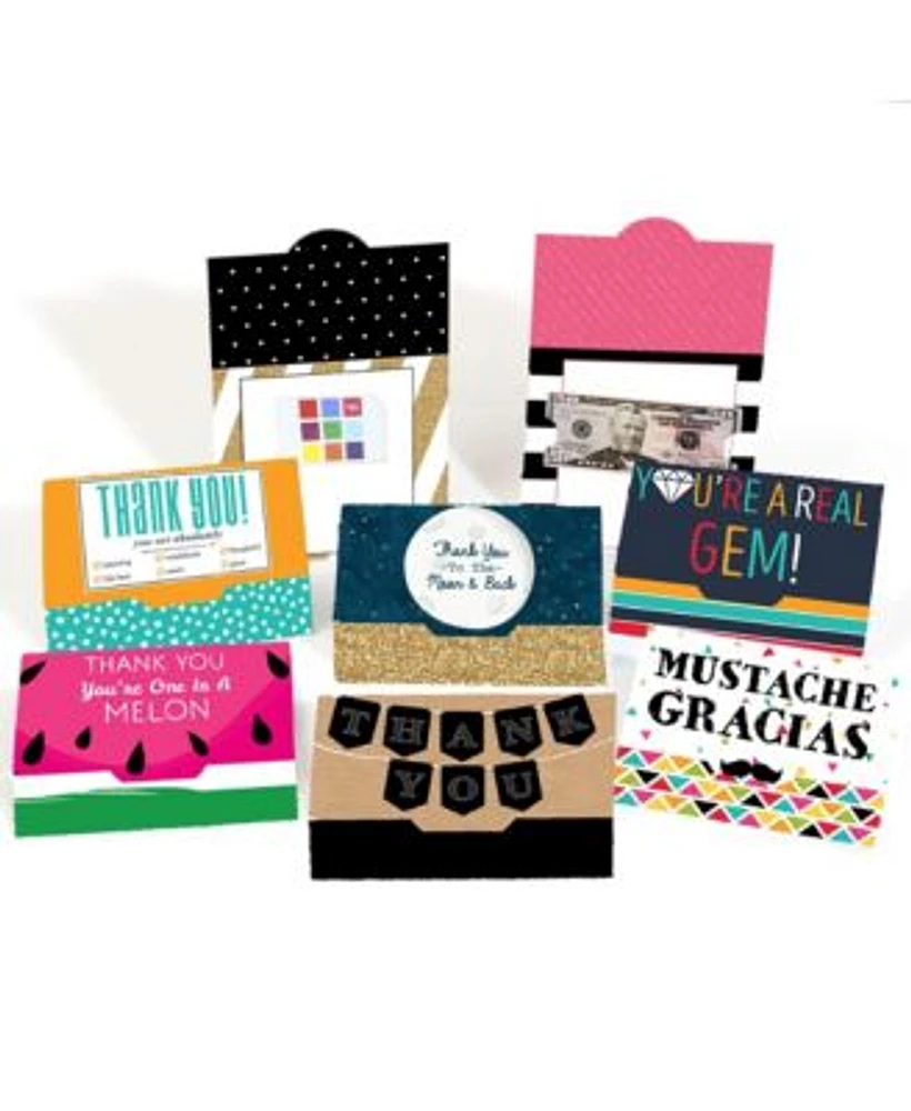 Big Dot Of Happiness Assorted Thank You Note Cards - Blank Thank You Money  & Gift Card Holders - 8 Ct | The Shops At Willow Bend