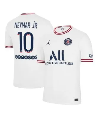 Women's Jordan Brand Neymar Jr. White Paris Saint-Germain 2021/22 Fourth Replica Jersey Size: Small