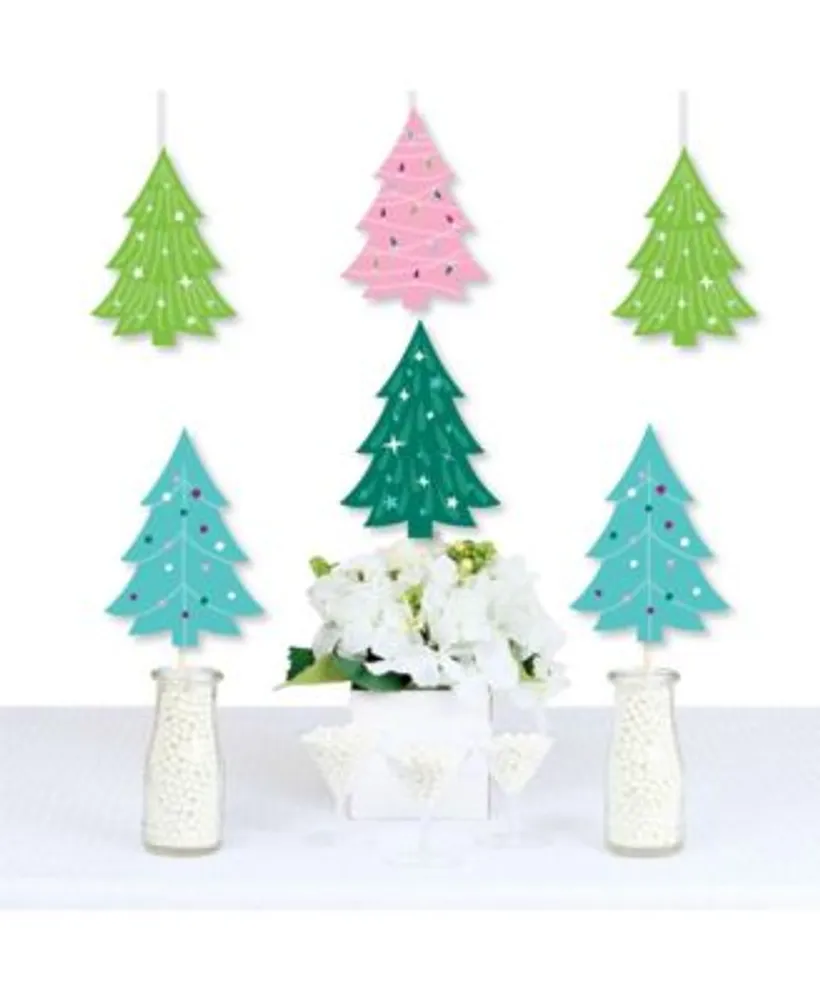 Big Dot of Happiness Merry and Bright Trees - Decor DIY Colorful ...