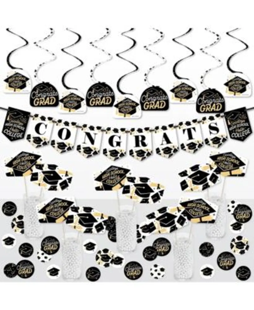 Big Dot Of Happiness Black And White Graduation Party Centerpieces