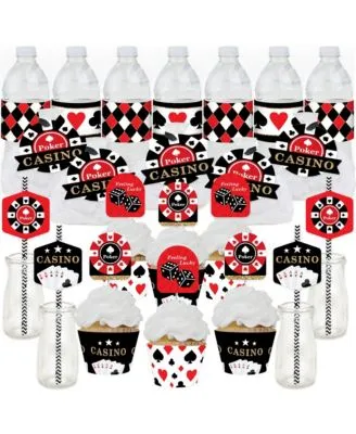 Big Dot of Happiness Las Vegas - Casino Party Decorations - Beverage Bar  Kit - 34 Pieces