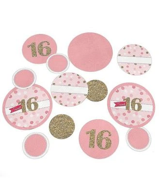 Sweet 16 - Birthday Party Circle Confetti - Party Decors - Large Confetti 27 Ct