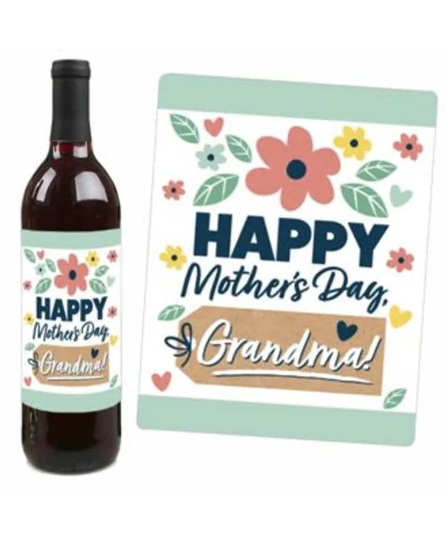 Big Dot of Happiness Colorful Floral Happy Mother's Day - We Love Mom Party  Circle Sticker Labels - 24 Count