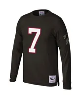 Men's Michael Vick Black Atlanta Falcons Throwback Retired Player Name and  Number Long Sleeve Top