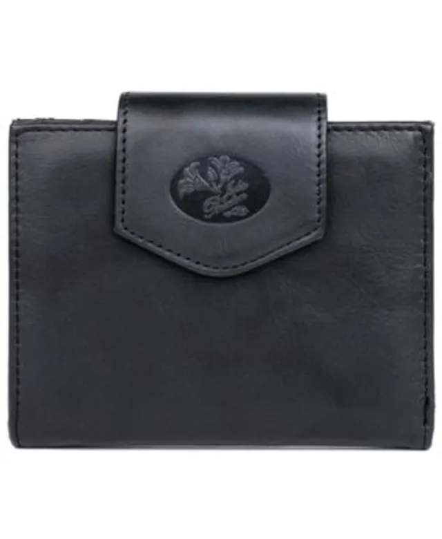 Buxton Women's Leather Long Bifold Organizer Wallet with Floral Emboss