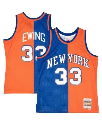 Men's Mitchell & Ness Patrick Ewing White New York Knicks Hardwood Classics  Authentic 1985 Jersey