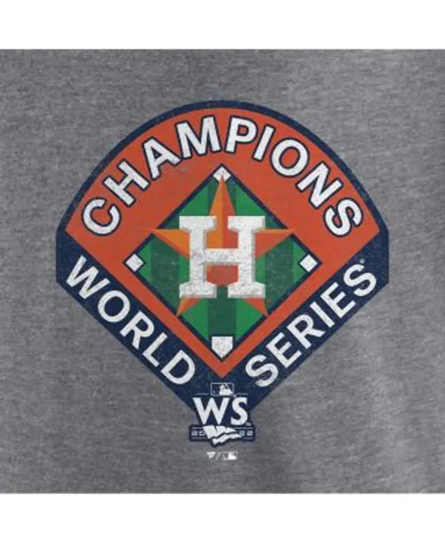 Men's Fanatics Branded Heather Charcoal Houston Astros 2022 World Series Champions Locker Room Long Sleeve T-Shirt Size: Small