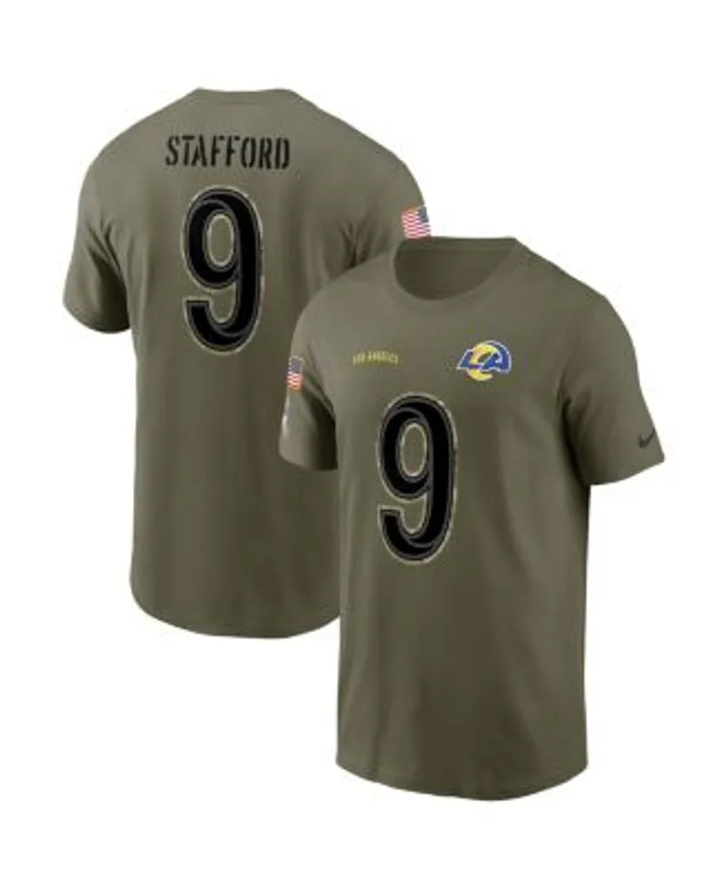 Men's Nike Matthew Stafford Olive Los Angeles Rams 2022 Salute to Service Name & Number T-Shirt Size: Medium