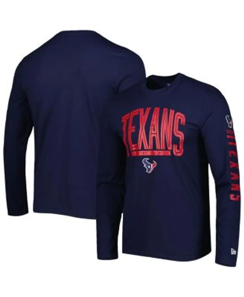 Men's New Era Navy Houston Texans Combine Authentic Split Line Long Sleeve T-Shirt Size: Small