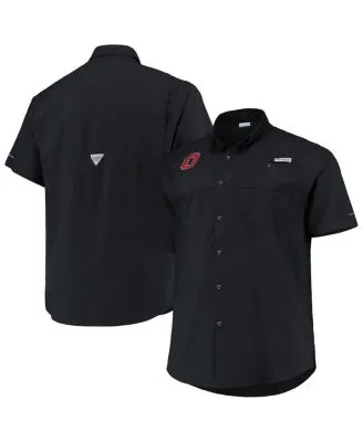 Atlanta Braves Columbia Tamiami Omni-Shade Button-Down Shirt - Navy