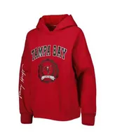 Tommy Hilfiger Women's Red Tampa Bay Buccaneers Becca Drop Shoulder  Pullover Hoodie