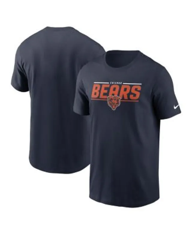 Fanatics Men's Navy Chicago Bears Textured Throwback Hashmark V-Neck T-Shirt