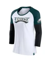 Women's Fanatics Branded Midnight Green Philadelphia Eagles Hometown Sweep  Long Sleeve V-Neck T-Shirt