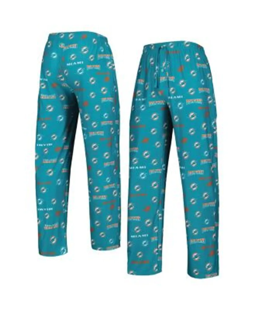 Concepts Sport Men's Aqua Miami Dolphins Breakthrough Allover Print Knit  Sleep Pants