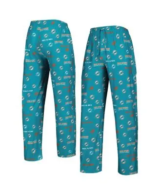 Concepts Sport Aqua/orange Miami Dolphins Big & Tall Flannel Sleep Set