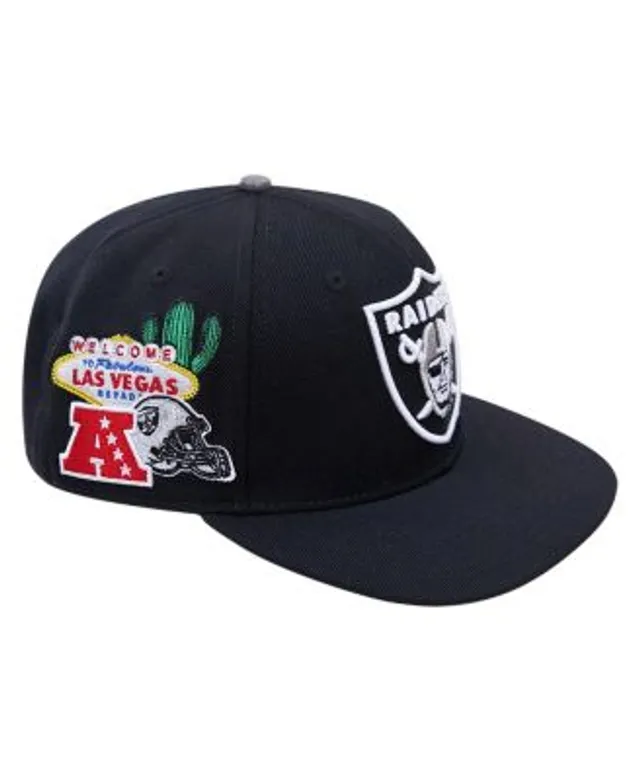 Las Vegas Raiders Crest 9FIFTY Mens Snapback Hat (White/Black)