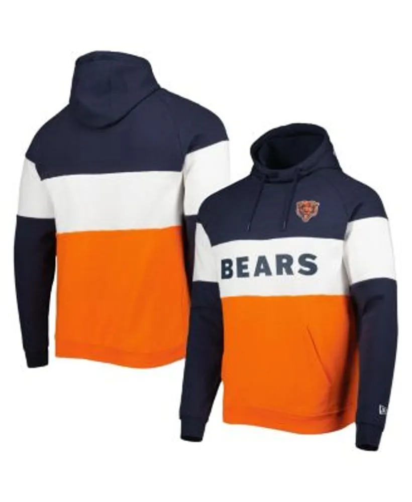 New Era Men's Orange Chicago Bears Colorblock Current Pullover Hoodie