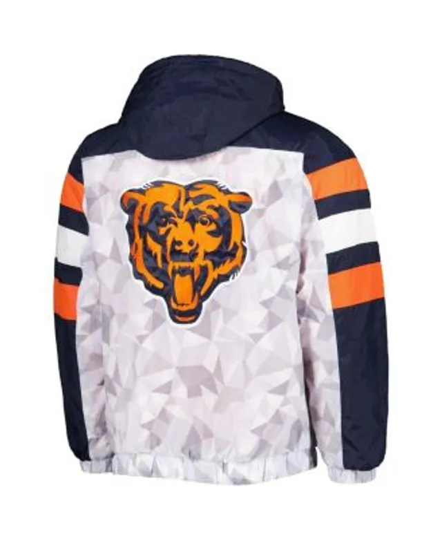 Men's Starter White/Orange Denver Broncos Thursday Night Gridiron Raglan  Half-Zip Hooded Jacket