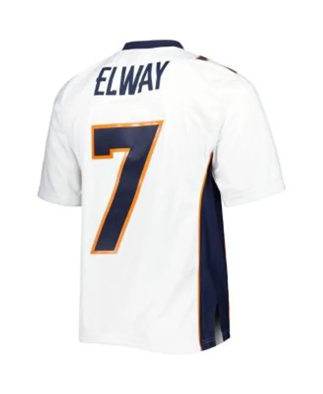 Men's Mitchell & Ness John Elway White Denver Broncos Retired Player Name Number Mesh Top Size: 3XL