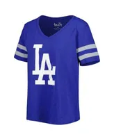 Los Angeles Dodgers Solid V-Neck T-Shirt - Royal/Light Blue