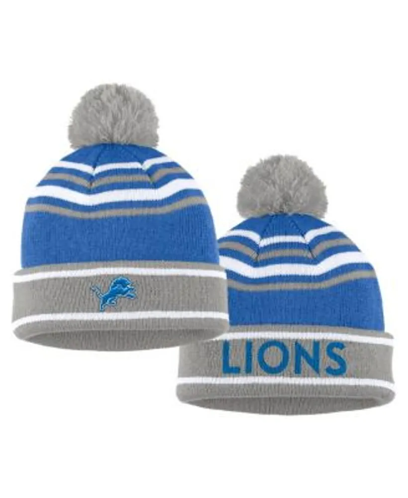 WEAR by Erin Andrews Women's Blue Detroit Lions Colorblock Cuffed Knit Hat  with Pom and Scarf Set