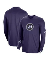 Men's Los Angeles Lakers Nike Purple Long Sleeve Shooting Performance Shirt