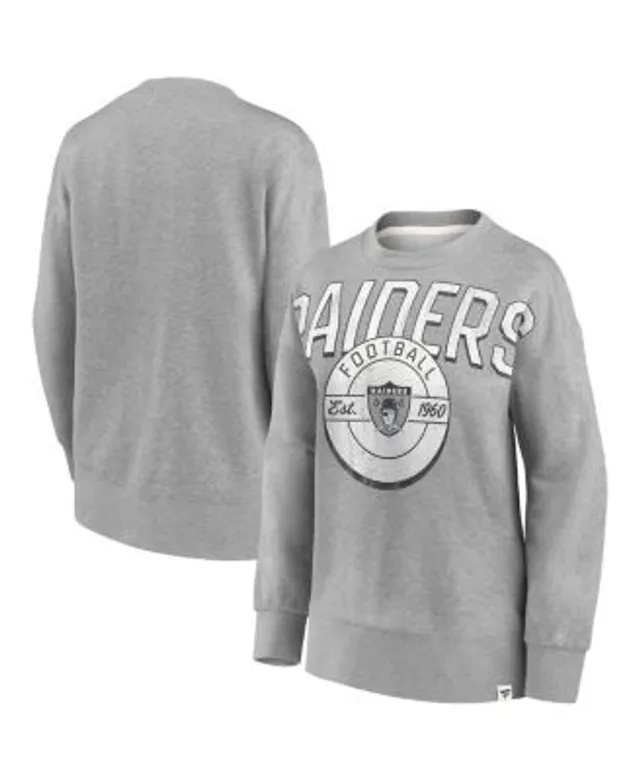 Women's Mitchell & Ness Silver/Black Las Vegas Raiders Big Face Pullover Sweatshirt Size: Small