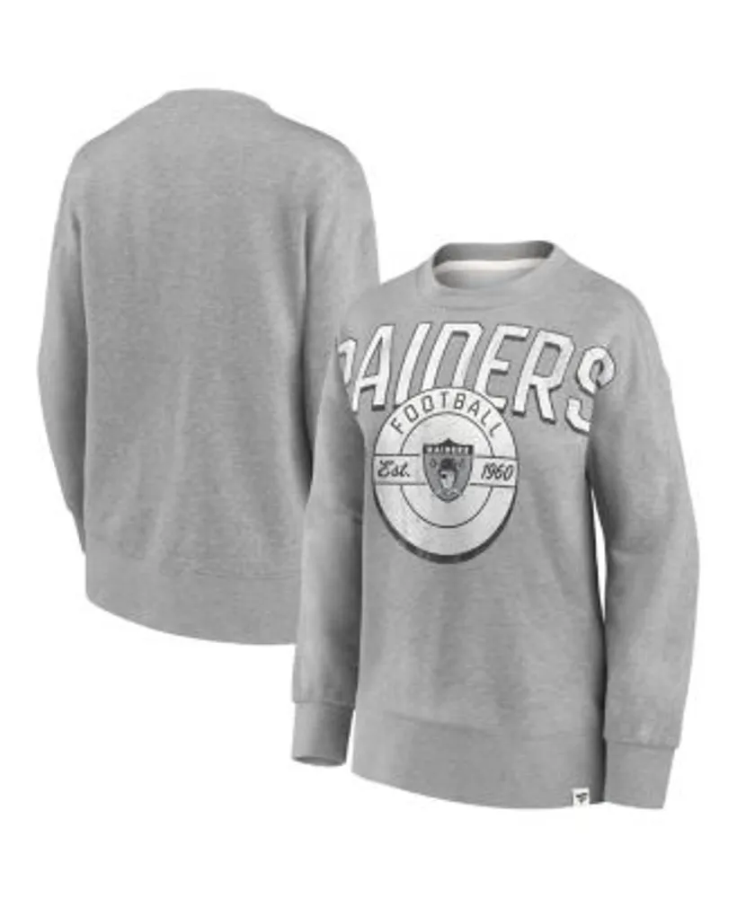 Las Vegas Raiders Cutter & Buck Women's Throwback Logo Lakemont Tri-Blend  V-Neck Sweater - Heather Charcoal