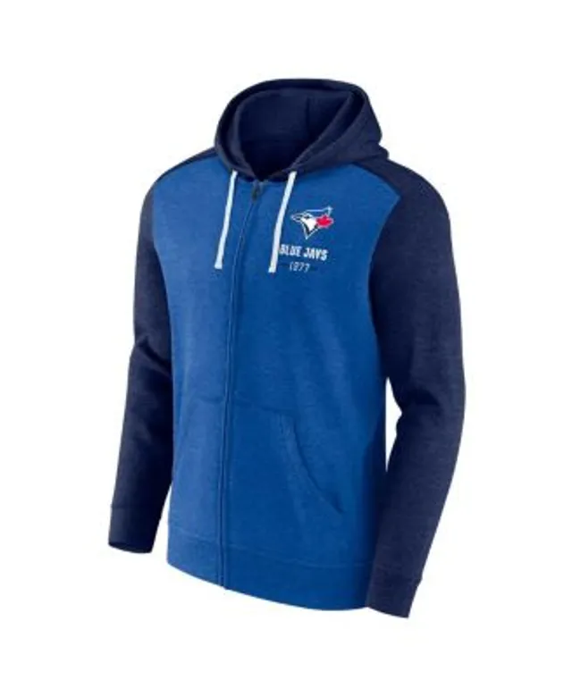 Fanatics Men's Branded Heathered Navy, Gray Milwaukee Brewers Blown Away  Full-Zip Hoodie