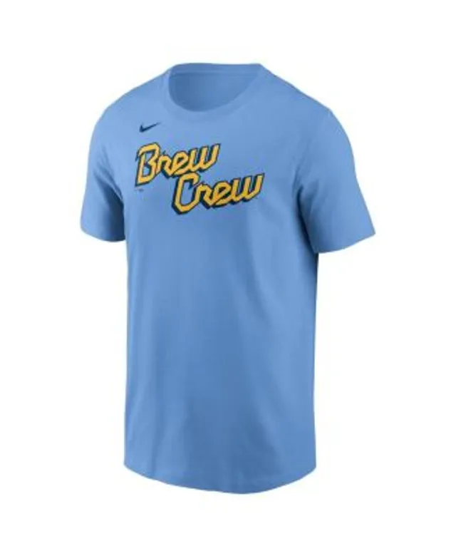 Women's Nike Powder Blue Milwaukee Brewers City Connect Wordmark T-Shirt